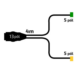Kabeláž 4m/13-pól. zástrčka, bez předních vývodů, baj5, Fristom