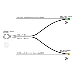 Kabeláž 4,2m/13-pól. zástrčka, s předními vývody, baj5, Fristom