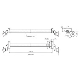 Náprava AL-KO UBR 700-5 (750 kg) a 1170 mm, c 1490 mm, 100x4, patky 70