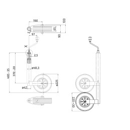 Kolečko opěrné AL-KO 48/225x70 (plastový disk) 150 kg