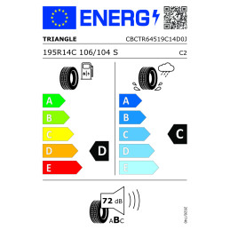 Pneu 195 R14 C 106Q (950 kg) Wanda WR082 M+S