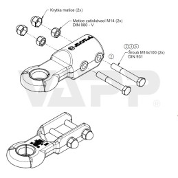 Tažné oko DIN 40 mm KNOTT (na trubku 60 mm)