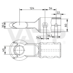 Tažné oko DIN 40 mm KNOTT (na trubku 60 mm)