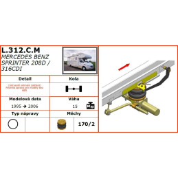 Mercedes Benz Sprinter 208D/316CDI (1995-2006) bez ABS 902/903-přídavné vzduchové měchy Dunlop