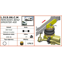 Mercedes Benz Sprinter 400 (2006-2018) WDB 906 - přídavné vzduchové pérování Dunlop