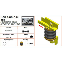 Mercedes Benz Sprinter 500 4x4 (2006-2018) WDB 906 - přídavné vzduchové pérování Dunlop
