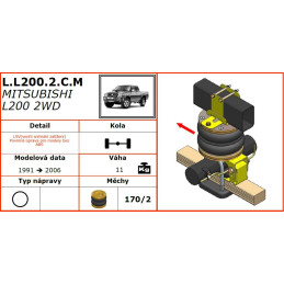 Mitsubishi L200 2WD (1991-2006) -  přídavné vzduchové pérování Dunlop