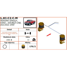 Nissan Single King (1986-) dvojitá kabina D21/D22, 2WD - přídavné vzduchové pérování Dunlop