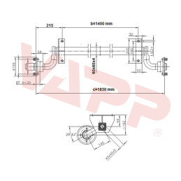 Náprava KNOTT VG 7 (750 kg) b 1400 mm, c 1830 mm, 100x4, patky 94 (PV 0.7)