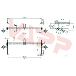 Náprava AL-KO UBR 700-5 (750 kg) a 1092 mm, c 1430 mm, 100x4, patky 176, Pongratz