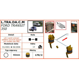 Ford Transit 350 (2001-2006) dvojmontáž, zadní pohon, bubnové brzdy - Vzduchové pérování Dunlop
