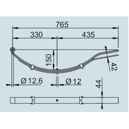 Listová pružina AL-KO (pro nápravu STARR 750 kg) / 1 ks