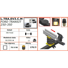 Ford Transit 250/350 (2006-2014) přední pohon, šasi na obytné auto, kotoučové brzdy - vzduchové pérování DUNLOP