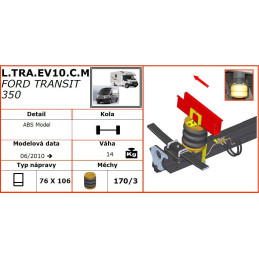 Ford Transit 350 (2010-2014) přední pohon, rozšířený podvozek - vzduchové pérování DUNLOP
