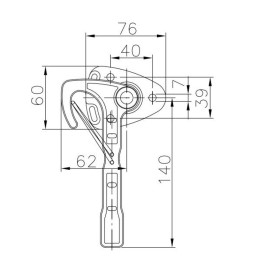 Winterhoff WV 10-L závěr bočnic (karhák) levý