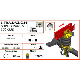 Ford Transit 300-350 (2006-2014) dvojmontáž, zadní pohon, kotoučové brzdy - vzduchové pérování DUNLOP