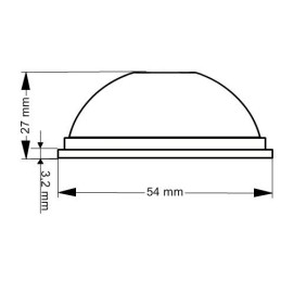Sklo svítilny GMAK G06/x doplňkové obrysové, červené