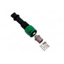Zástrčka - bajonet Jokon 5-pólový zelený, 2 vývody