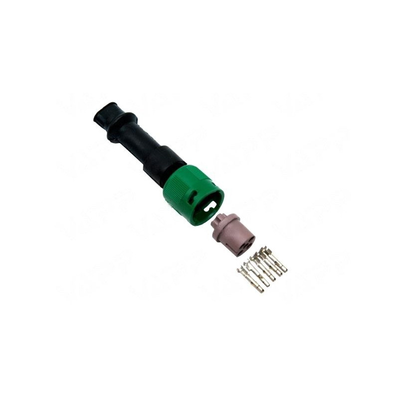 Zástrčka - bajonet Jokon 5-pólový zelený, 2 vývody