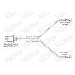Kabeláž 4,55 m/7-pól. zástrčka, bez předních vývodů, baj5, Jokon