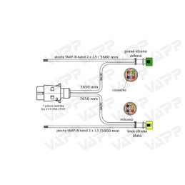 Kabeláž 7,65 m/7-pól. zástrčka, s předními vývody QS150, baj5, Jokon