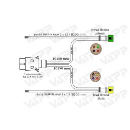 Kabeláž 10,15 m/7-pól. zástrčka, s předními vývody QS150, baj5, Jokon