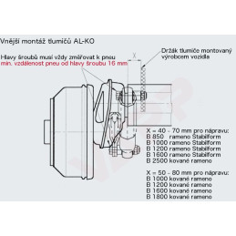 Tlumič k nápravě AL-KO Octagon Plus modrý (do 1350 kg/1 náprava)