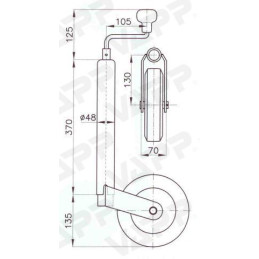 Kolečko opěrné WW ST 48/200 VB (ocelový disk) 150 kg