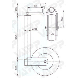 Kolečko opěrné WW ST 60/255 VB (ocelový disk) 500 kg