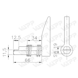 Západka šestihranná k automat. kolečku WW VK 60