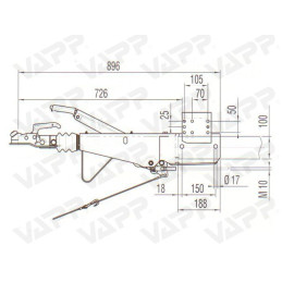 Nájezdová brzda AL-KO 251S na jekl 100x100 mm