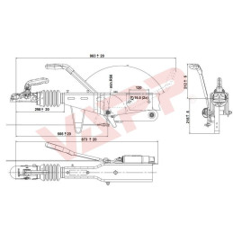 Nájezdová brzda KNOTT KRV20-A KH na jekl 100x100 mm