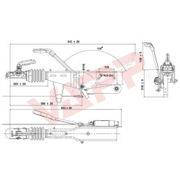 Nájezdová brzda KNOTT KRV30-B na jekl 100x100 mm