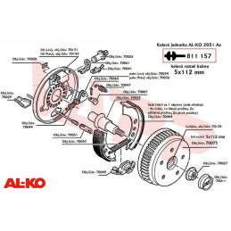 Buben brzdový AL-KO COMPACT 2051 ausf.A (112x5, čep 34 mm) 650/750 kg