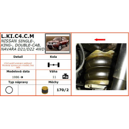 Nissan Single King Navara (1986-),dvojitá kabina D21/D22, 4WD - přídavné vzduchové pérování Dunlop