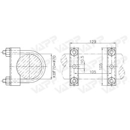 Držák KBF/70 klemy opěrného kolečka na oj pr. 70 mm