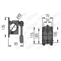 Držák opěrného kolečka 48 mm sklopná klička AL-KO