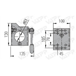 Držák opěrného kolečka 60 mm sklopná klička AL-KO