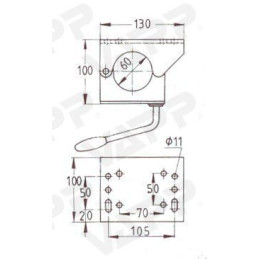 Držák opěrného kolečka 60 mm KLE/60 rozevírací
