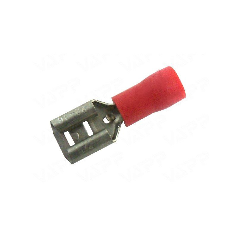 Konektor plochý izolovaný Faston 6,3x0,25-1,5 červený (zásuvka)