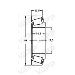 Ložisko kužel. AL-KO 1636 kegel. vnější, 11749/710 (40x18/h14,5)