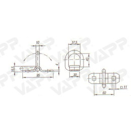 Kotevní miska TT1500 - 145x100 mm (zápustná, 800daN)