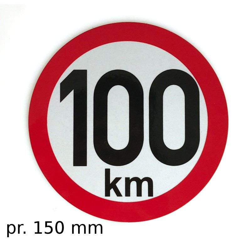Omezení rychlosti 100 km retroreflexní pr. 150 mm (na přívěsy)