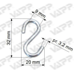 Háček napínací ocelový ke gumotextilnímu lanu
