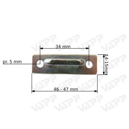 Třmen hranatý malý pro upnutí plachty, pozink