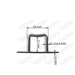 Třmen hranatý malý pro upnutí plachty, pozink