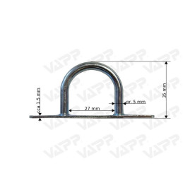Třmen oblý pro upnutí plachty nízký 35mm, pozink