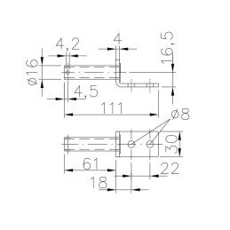 Čep pantu BSCHG 10-17-A (s dírou pro závlačku)