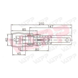 Závěr bočnic - přezka BV 20-1 (bez protikusu, plochý třmen obdélníkový)