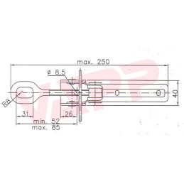 Závěr bočnic - přezka BV 40-1 (bez protikusu, stavitelný třmen)
